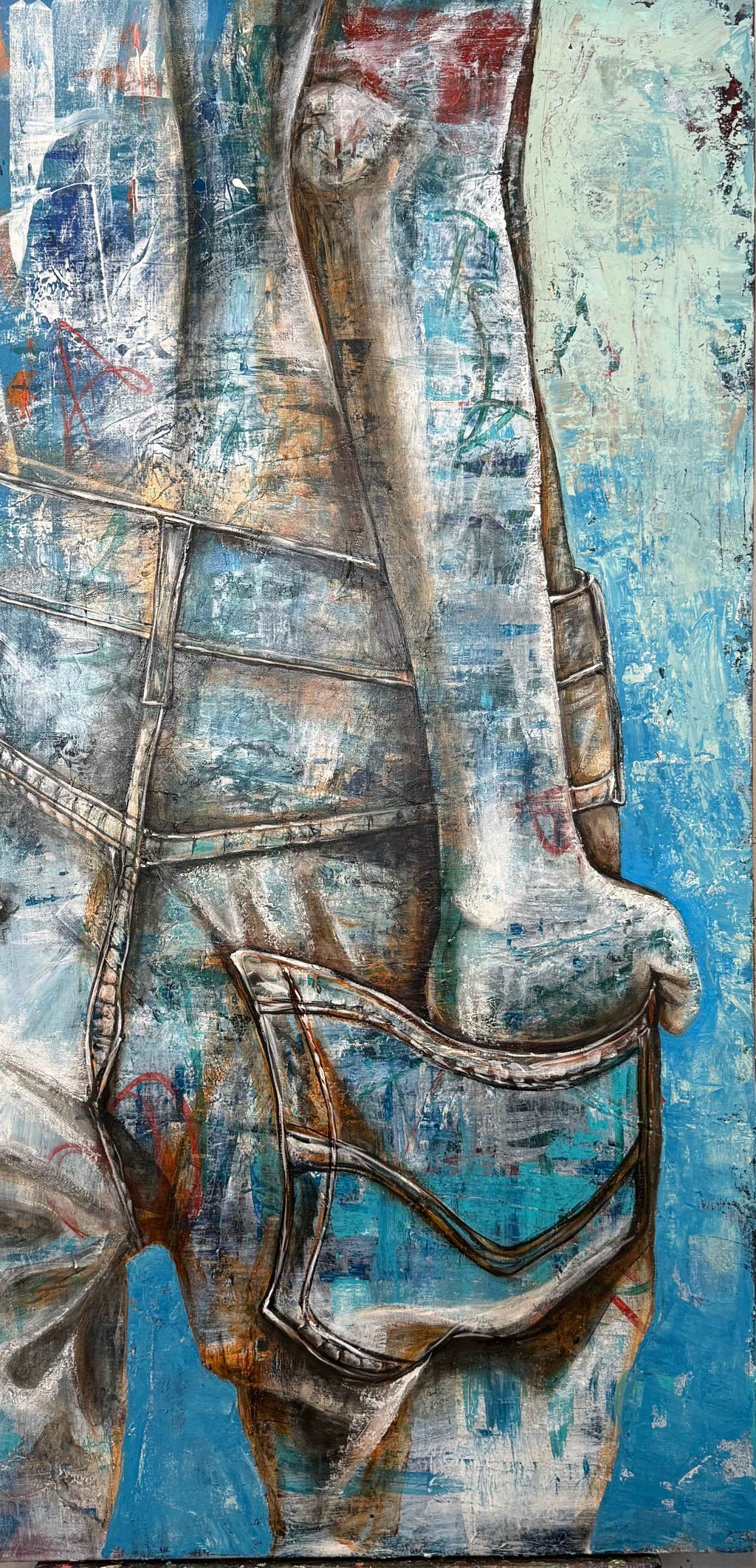 Backstory — Original Contemporary Figurative Painting | 24 × 48 Acrylic on Canvas