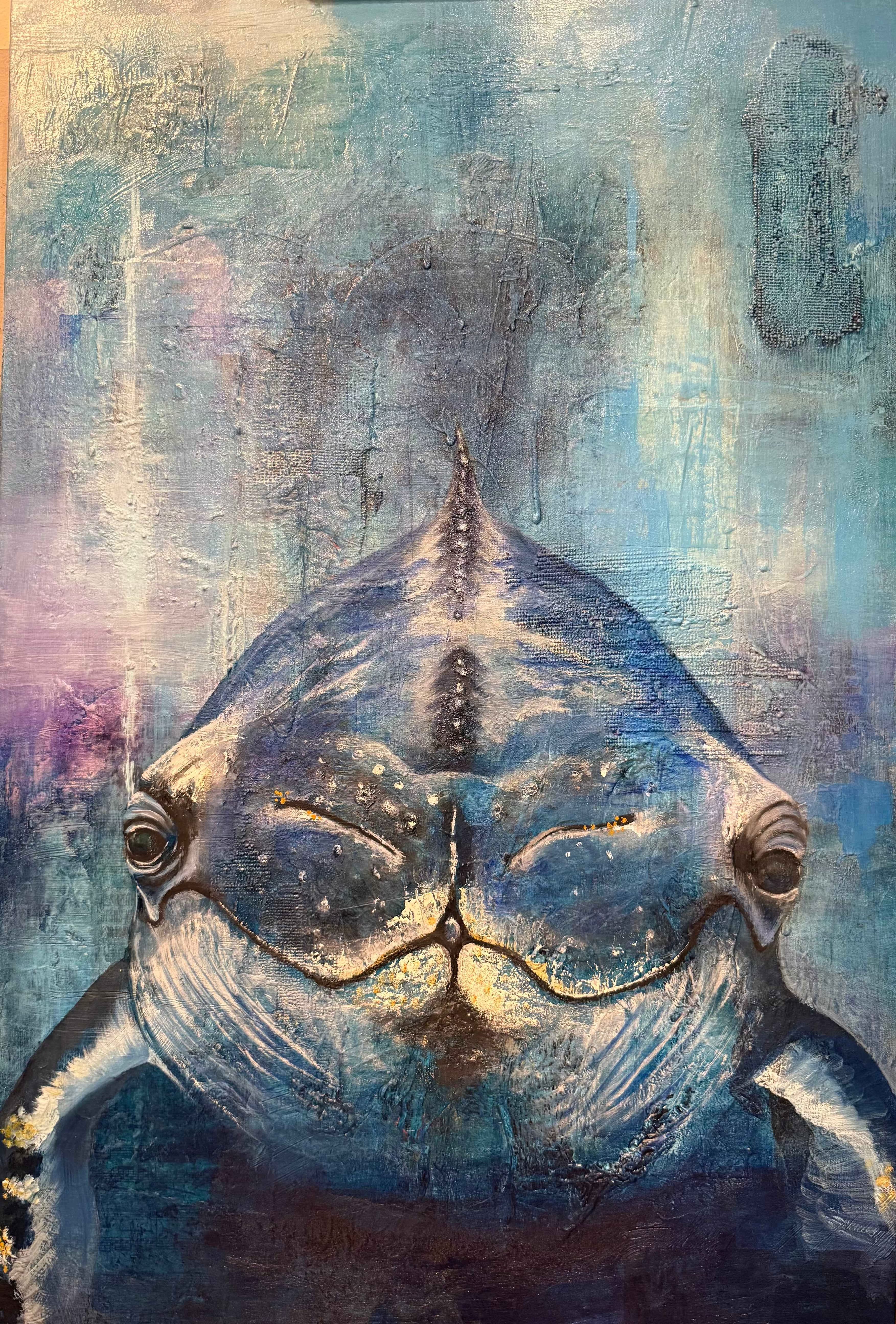 Well, Hello — Original Whale Painting | Mixed Media on Canvas